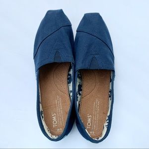 toms alpargata w9 slip navy canvas classic